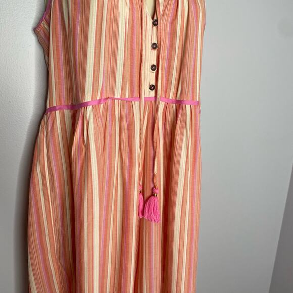 Anthropologie Visayas Stripe Wide Leg Cropped Jumpsuit Women's XS Casual - Picture 9 of 13